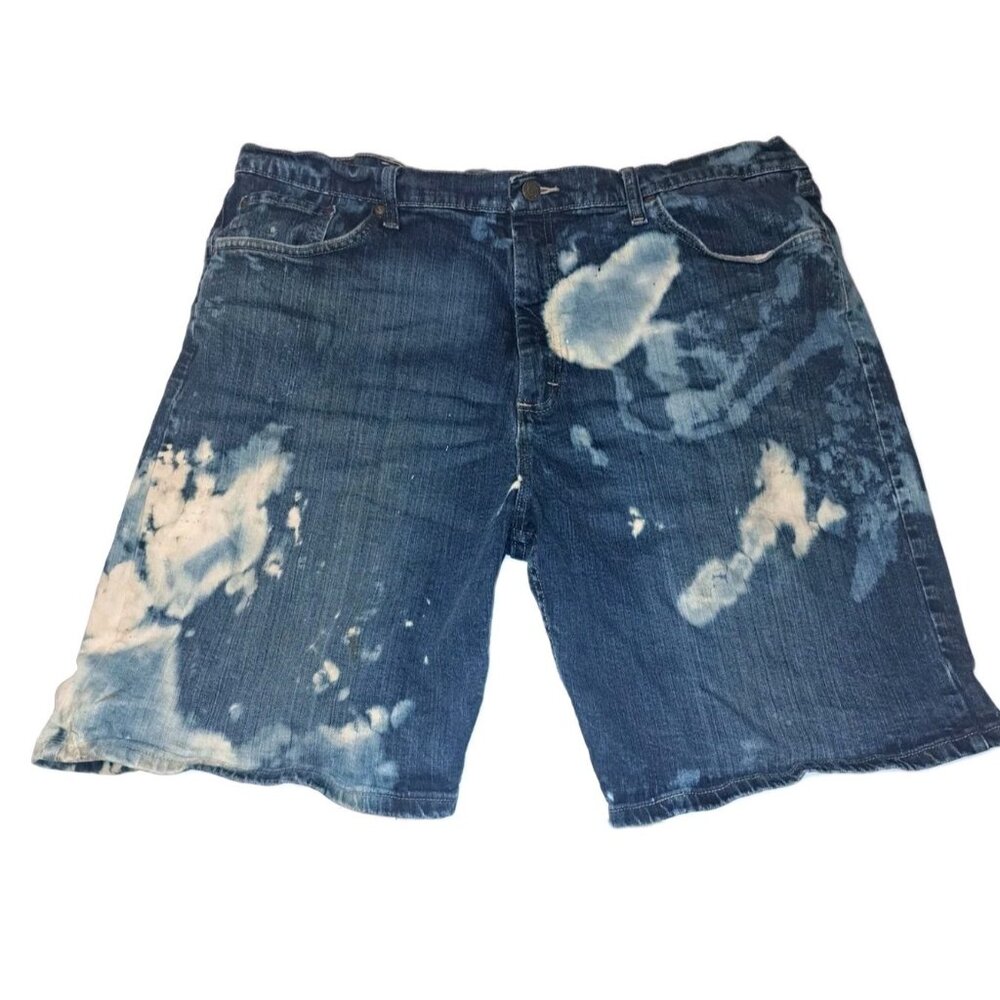 Wrangler Men's Blue Jean Shorts Size 40. Custom Bleached.